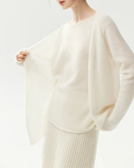 100% Cashmere Faux Two-Piece Layered Sweater