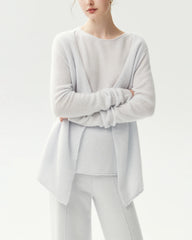 100% Cashmere Faux Two-Piece Layered Sweater