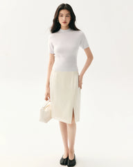 100% Cashmere Fitted Short Sleeve Sweater