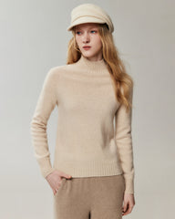 100% Cashmere Funnel Neck Knit Pullover