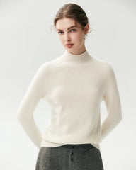 100% Cashmere Funnel Neck Knit Pullover