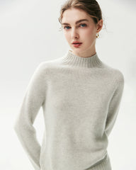 100% Cashmere Funnel Neck Knit Pullover