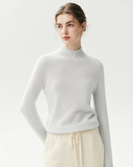 100% Cashmere Funnel Neck Knit Pullover