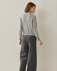 Women's Cashmere Mock Neck Sweater, Grey