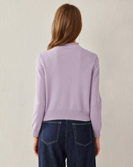 Women's Cashmere Mock Neck Sweater, Lilac