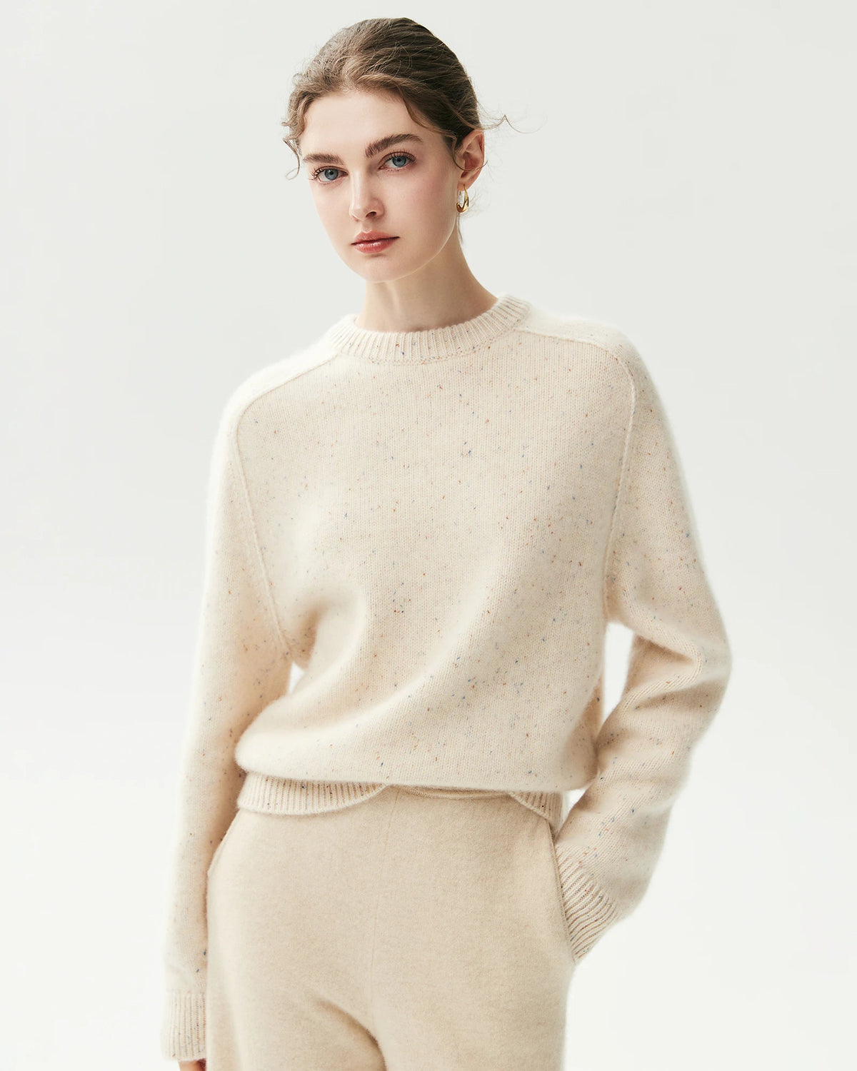 100% Cashmere Oversized Saddle Shoulder Sweater