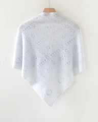 100% Cashmere Pointelle Triangle Knit Shawl
