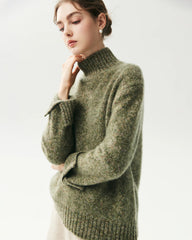 100% Cashmere Relaxed Mock Neck Sweater