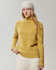100% Cashmere Relaxed Mock Neck Sweater