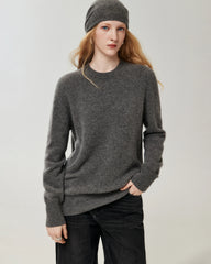 100% Cashmere Relaxed Ribbed Crewneck Sweater