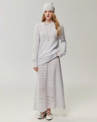 100% Cashmere Relaxed Ribbed Crewneck Sweater
