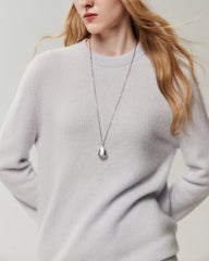 100% Cashmere Relaxed Ribbed Crewneck Sweater