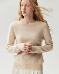 100% Cashmere Ribbed Crew Neck Pullover