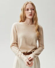 100% Cashmere Ribbed Crew Neck Pullover