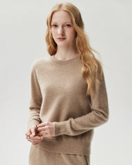 100% Cashmere Ribbed Crew Neck Pullover