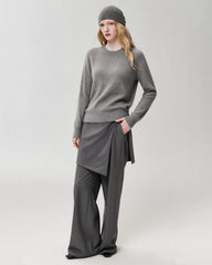 100% Cashmere Ribbed Crew Neck Pullover