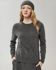 100% Cashmere Ribbed Crew Neck Pullover