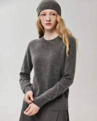 100% Cashmere Ribbed Crew Neck Pullover