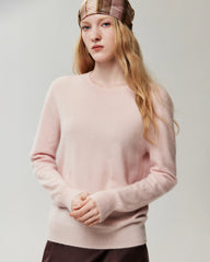 100% Cashmere Ribbed Crew Neck Pullover
