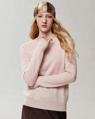 100% Cashmere Ribbed Crew Neck Pullover