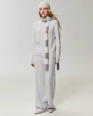 100% Cashmere Ribbed Crew Neck Pullover