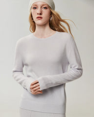 100% Cashmere Ribbed Crew Neck Pullover