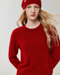 100% Cashmere Ribbed Crew Neck Pullover