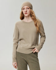 100% Cashmere Ribbed Crew Neck Pullover