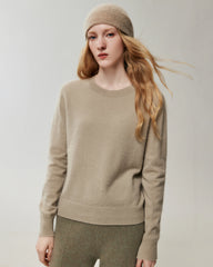 100% Cashmere Ribbed Crew Neck Pullover