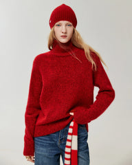 100% Cashmere Ribbed Knit Beanie
