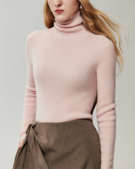 100% Cashmere Ribbed Turtleneck Sweater
