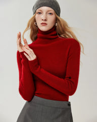 100% Cashmere Ribbed Turtleneck Sweater