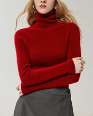 100% Cashmere Ribbed Turtleneck Sweater