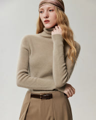 100% Cashmere Ribbed Turtleneck Sweater