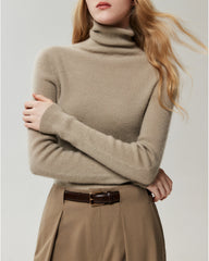 100% Cashmere Ribbed Turtleneck Sweater