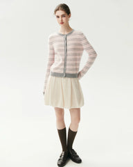 100% Cashmere Striped Cardigan