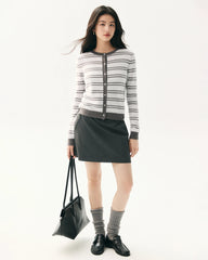 100% Cashmere Striped Cardigan