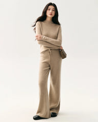 100% Pure Cashmere Funnel Neck Knit Top