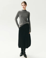 100% Pure Cashmere Funnel Neck Knit Top