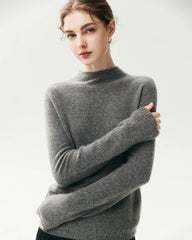 100% Pure Cashmere Funnel Neck Knit Top