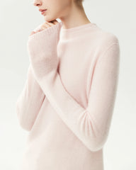 100% Pure Cashmere Funnel Neck Knit Top