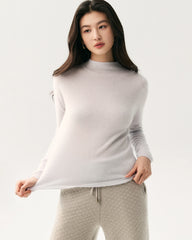 100% Pure Cashmere Funnel Neck Knit Top