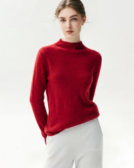 100% Pure Cashmere Funnel Neck Knit Top
