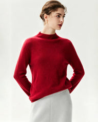 100% Pure Cashmere Funnel Neck Knit Top
