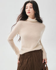 100% Pure Cashmere Mock Neck Sweater