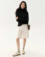 100% Pure Cashmere Mock Neck Sweater
