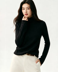 100% Pure Cashmere Mock Neck Sweater