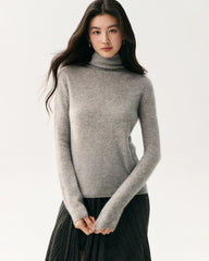 100% Pure Cashmere Mock Neck Sweater