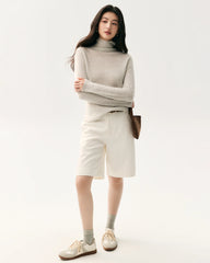 100% Pure Cashmere Mock Neck Sweater