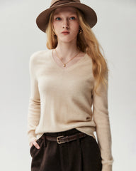 100% Cashmere V-Neck Sweater